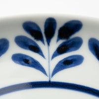 砥部焼 陶房遊 7寸丸皿 ブルーリーフ 砥部焼 陶房遊 砥部焼