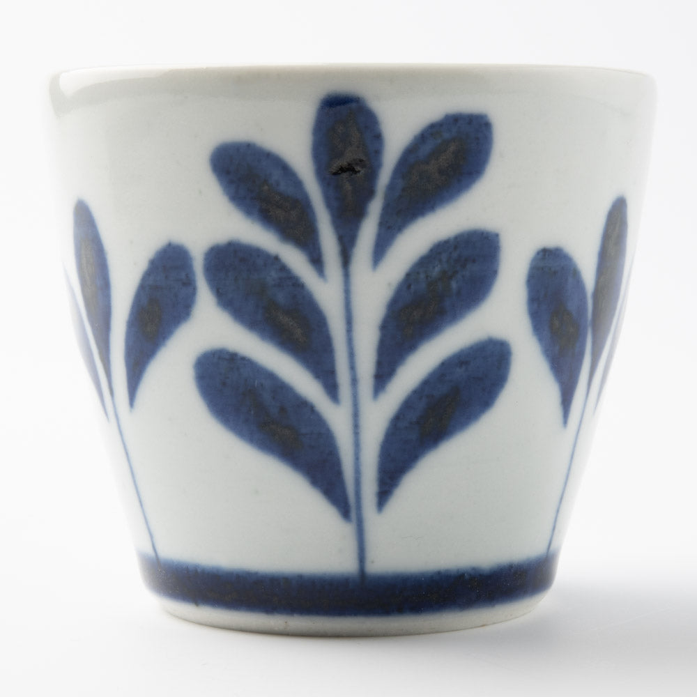 砥部焼 陶房遊 蕎麦猪口(大) ブルーリーフ 砥部焼 陶房遊 砥部焼