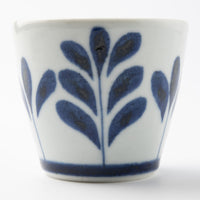 砥部焼 陶房遊 蕎麦猪口(大) ブルーリーフ 砥部焼 陶房遊 砥部焼