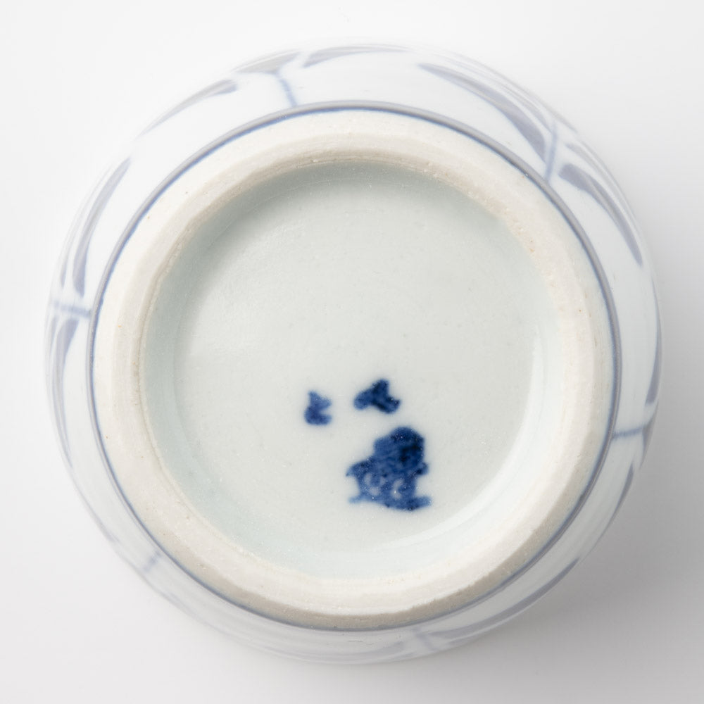 砥部焼 陶房遊 蕎麦猪口(大) ブルーリーフ 砥部焼 陶房遊 砥部焼