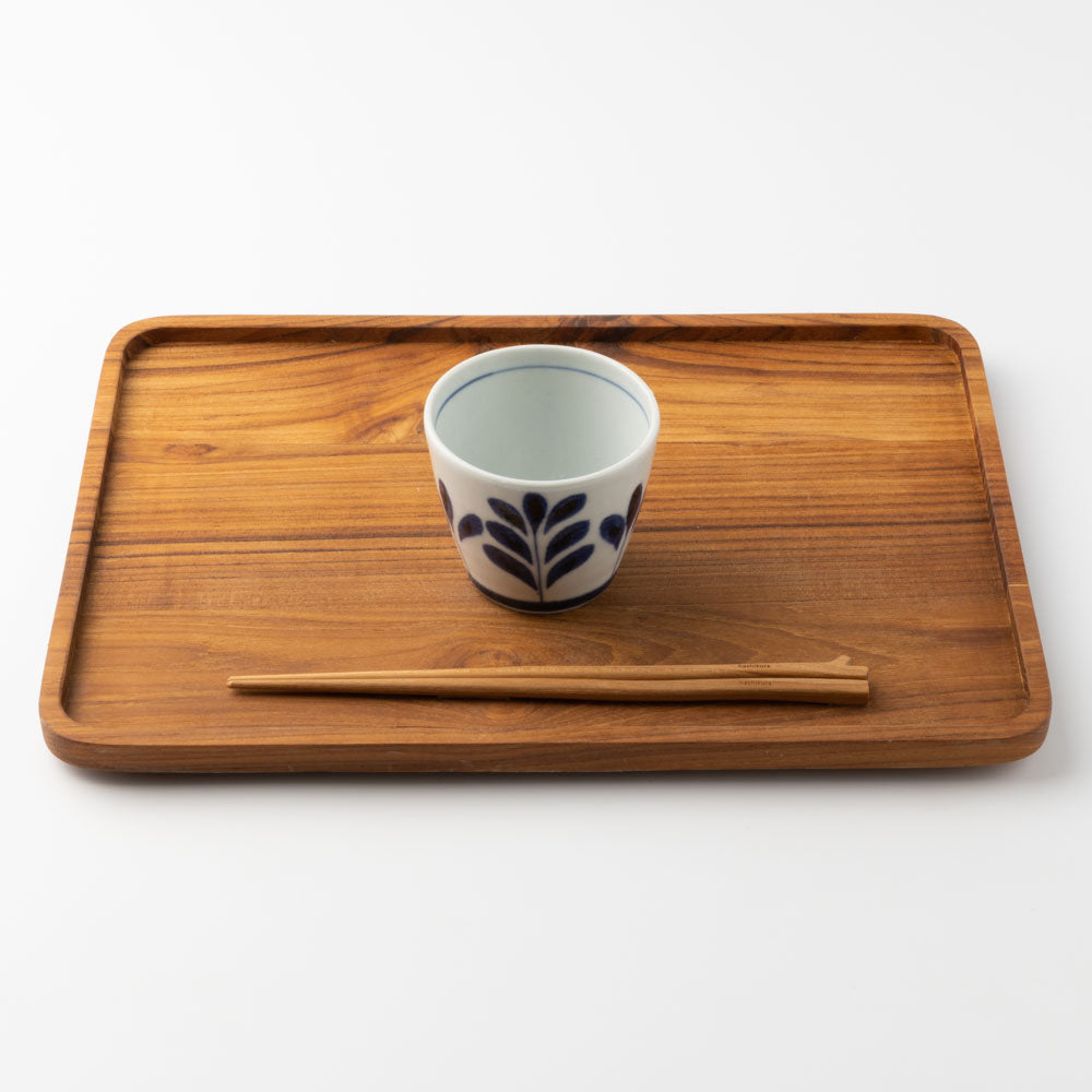 砥部焼 陶房遊 蕎麦猪口(大) ブルーリーフ 砥部焼 陶房遊 砥部焼