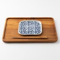 砥部焼 陶房遊 角皿 花市松 砥部焼 陶房遊 砥部焼