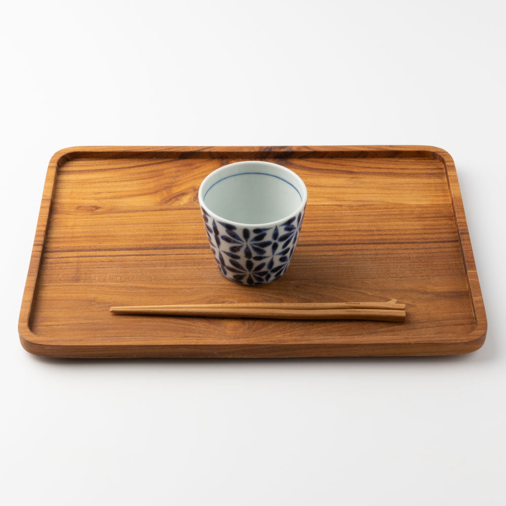 砥部焼 陶房遊 蕎麦猪口(大) 花市松