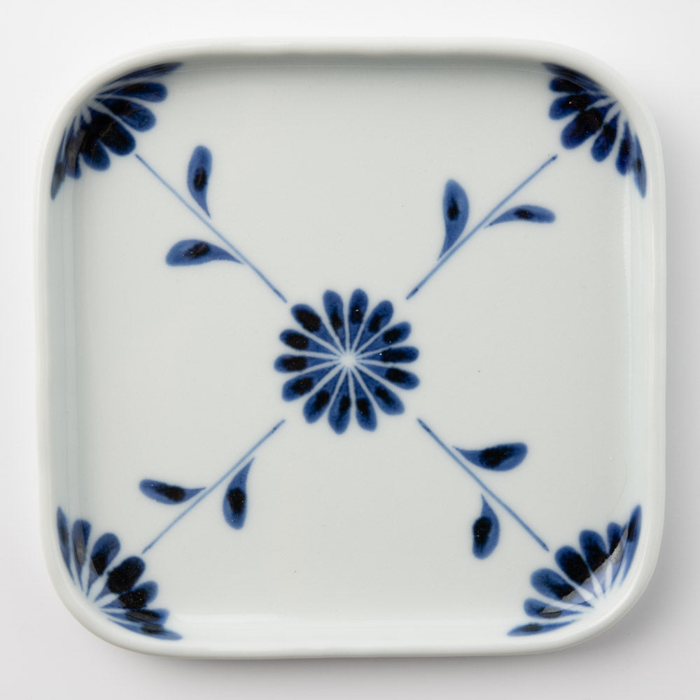 砥部焼 陶房遊 角皿 菊つなぎ 砥部焼 陶房遊 砥部焼