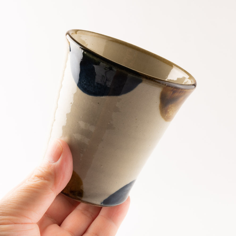 やちむん 陶眞窯 フリーカップ 染付 ドット(ゴスアメ) やちむん 陶眞窯 やちむん