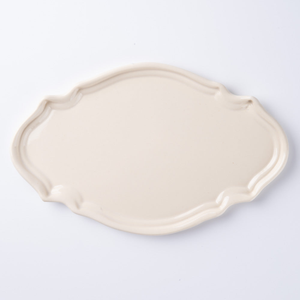 百々音momone 洋皿 乳濁釉 百々音momone 陶磁器作家もの