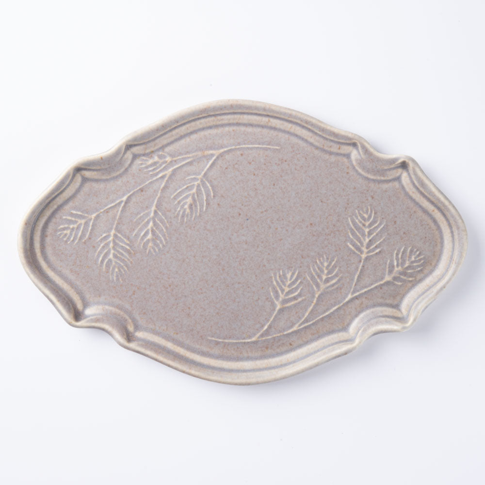 百々音momone blue×gray garden 洋皿 百々音momone 陶磁器作家もの