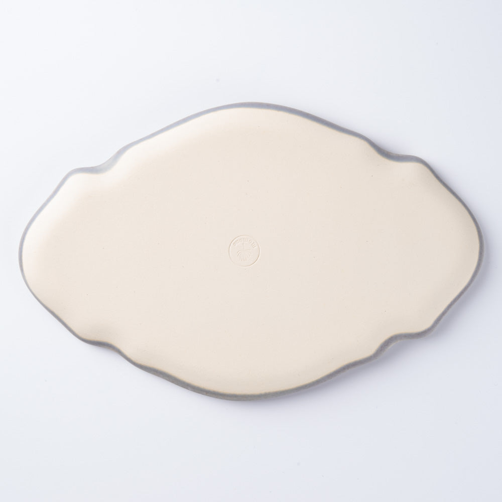 百々音momone blue×gray garden 洋皿 百々音momone 陶磁器作家もの