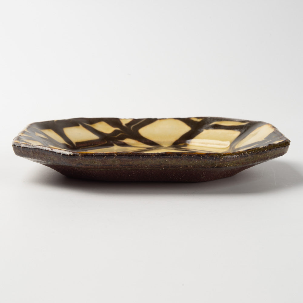 波佐見焼 紀窯 正八角皿(小) 白地格子 波佐見焼 紀窯 波佐見焼