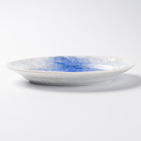 京焼・清水焼 陶あん 花結晶 オーバル皿 中(青白) 京焼・清水焼 陶あん 京焼・清水焼