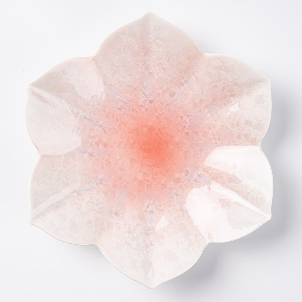 京焼・清水焼 陶あん 花結晶 桔梗皿（桃白） ¥4,950 大人の焼き物