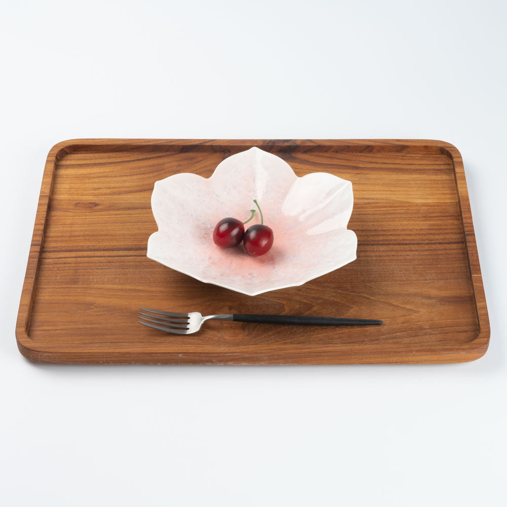 京焼・清水焼 陶あん 花結晶 桔梗皿（桃白） ¥4,400 大人の焼き物