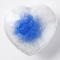京焼・清水焼 陶あん 花結晶 ハート型小物入れ(青白) 京焼・清水焼 陶あん 京焼・清水焼