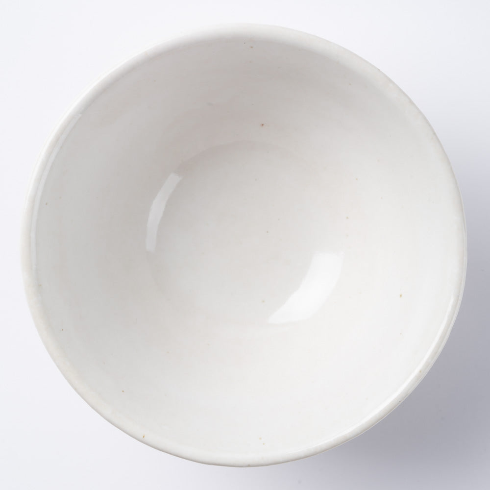 美濃焼 正陶苑 櫛目塗分 高台茶碗 白 茶色土 美濃焼 正陶苑 美濃焼
