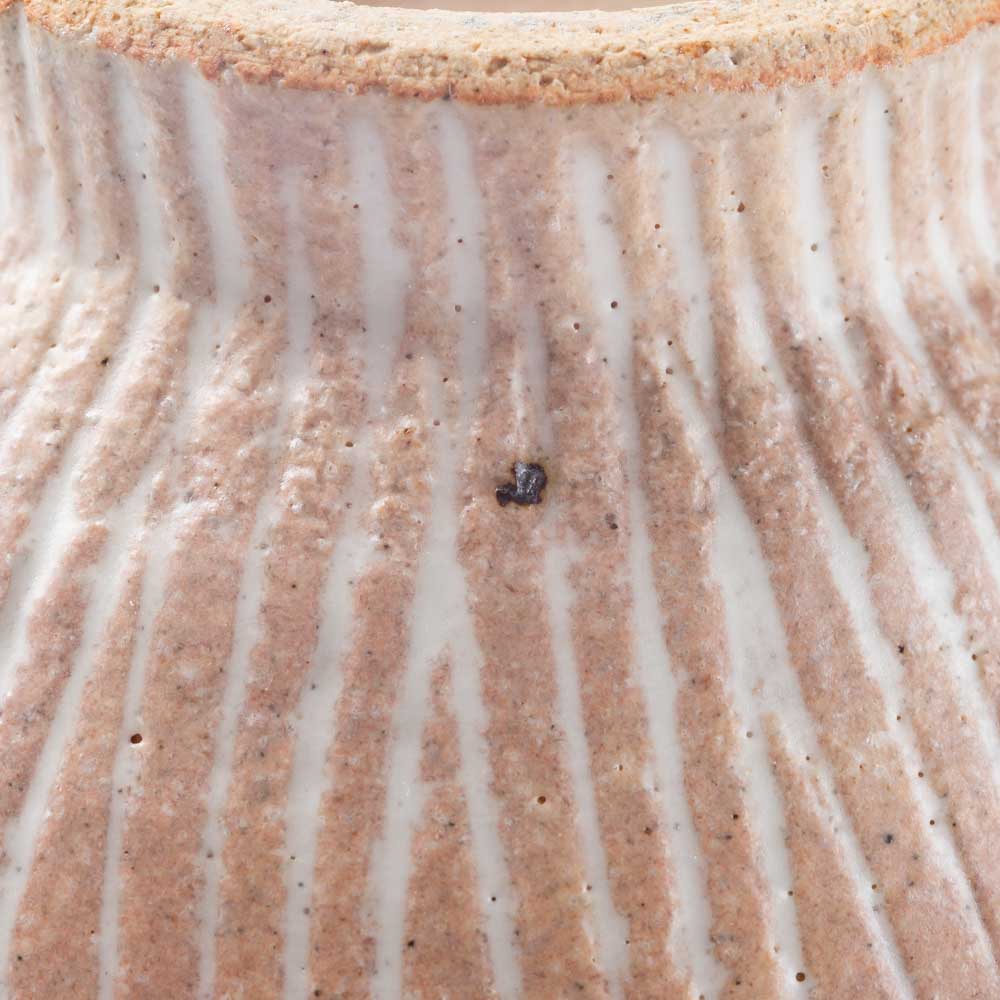 美濃焼 正陶苑 櫛目塗分 高台茶碗 くり 茶色土 美濃焼 正陶苑 美濃焼