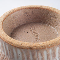 美濃焼 正陶苑 櫛目塗分 高台茶碗 茶 茶色土 美濃焼 正陶苑 美濃焼