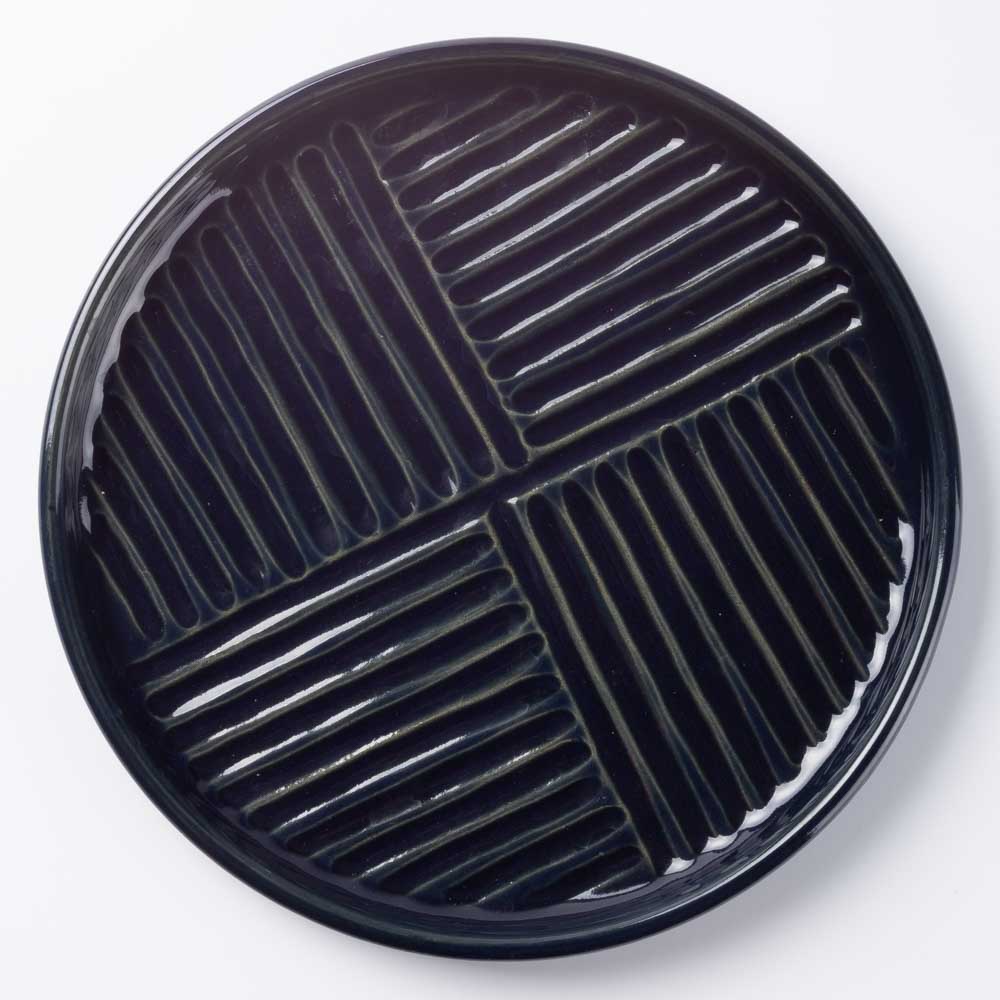 美濃焼 正陶苑 蒸れにくい トーストプレート(パン皿) ネイビー 美濃焼 正陶苑 美濃焼