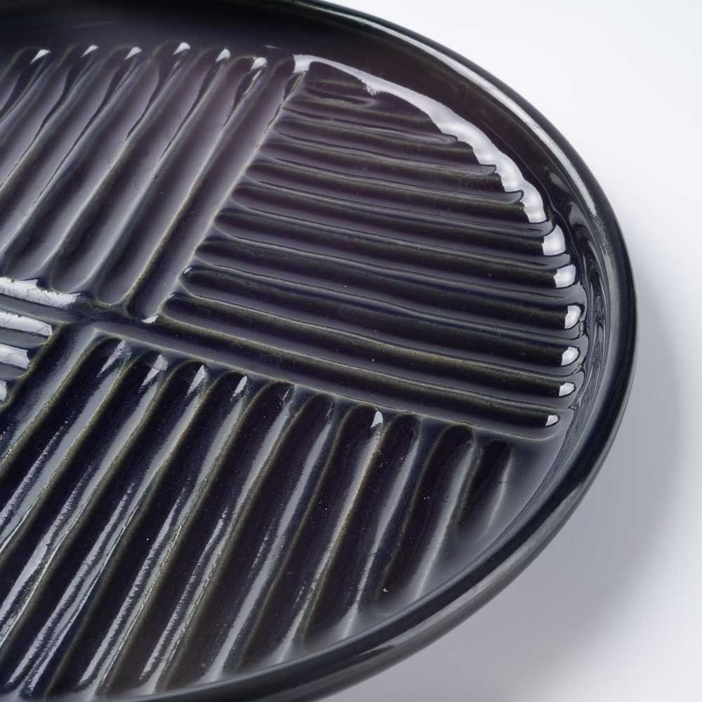 美濃焼 正陶苑 蒸れにくい トーストプレート(パン皿) ネイビー 美濃焼 正陶苑 美濃焼