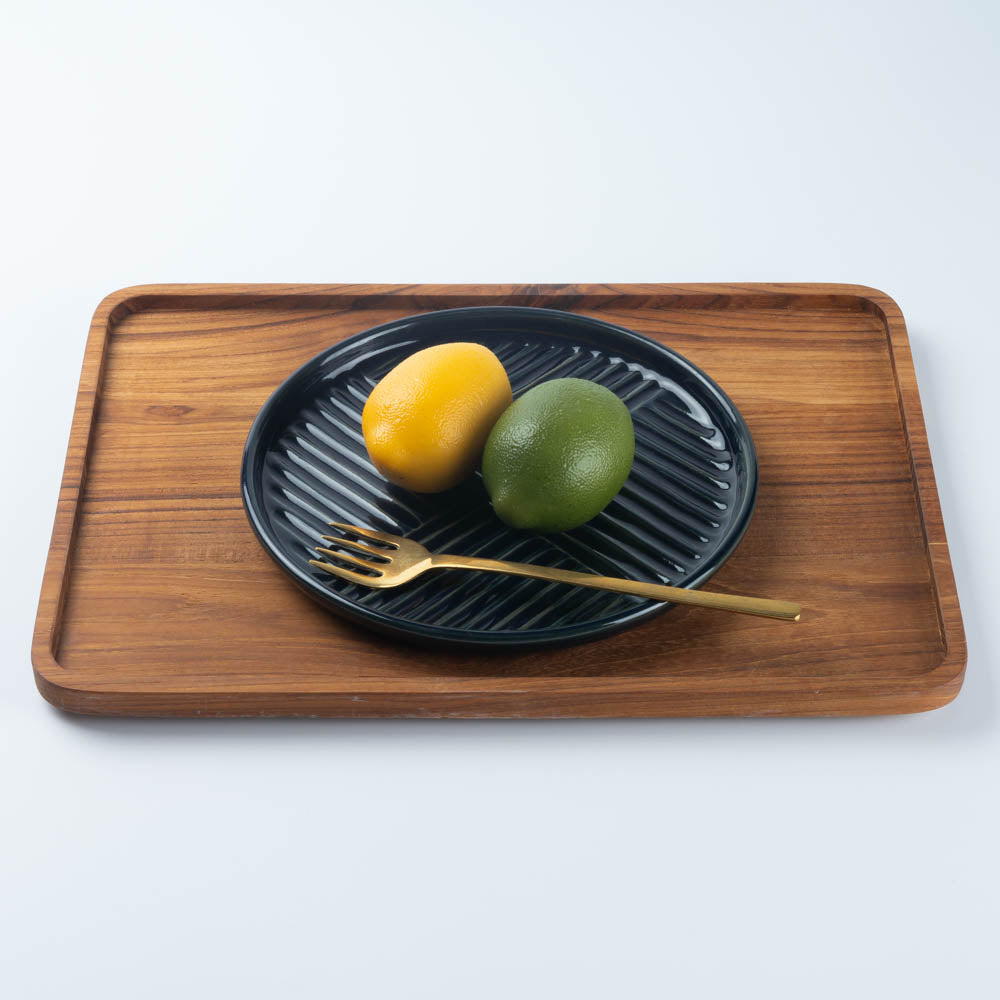 美濃焼 正陶苑 蒸れにくい トーストプレート(パン皿) ネイビー 美濃焼 正陶苑 美濃焼