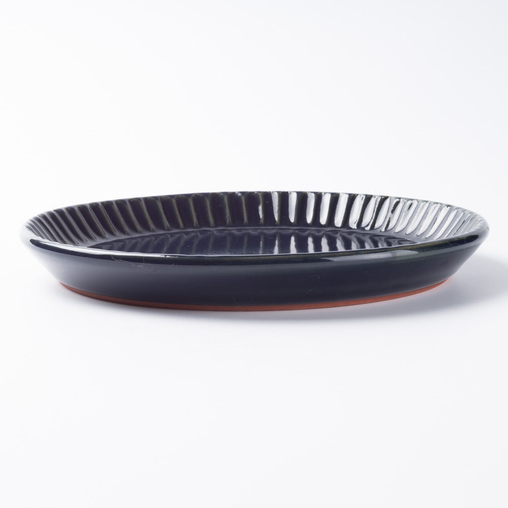 美濃焼 正陶苑 リムプレート（皿）大 ネイビー ¥3,630 大人の焼き物