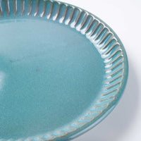 美濃焼 正陶苑 リムプレート(皿)大 アッシュブルー 美濃焼 正陶苑 美濃焼