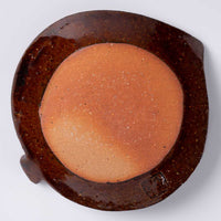 作家 タカハラユカ leaf plate line brown 作家 タカハラユカ 陶磁器作家もの