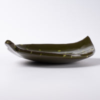 作家 タカハラユカ leaf plate dot kahki 作家 タカハラユカ 陶磁器作家もの