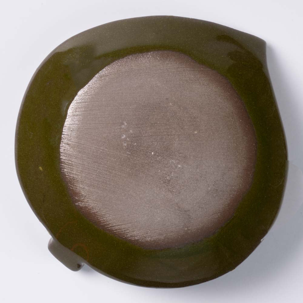 作家 タカハラユカ leaf plate dot kahki 作家 タカハラユカ 陶磁器作家もの