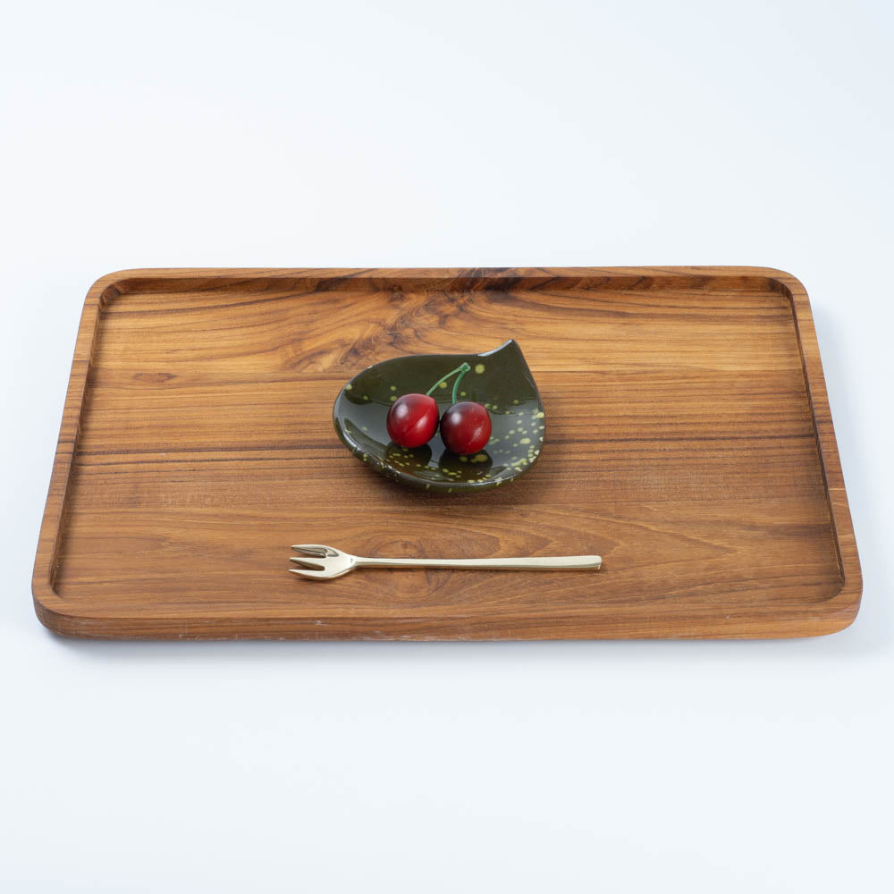 作家 タカハラユカ leaf plate dot kahki 作家 タカハラユカ 陶磁器作家もの