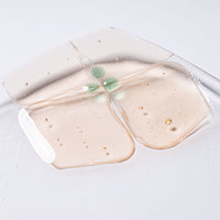 ガラス作家 佐々木翔子 角中皿 ライトオレンジ×グリーン ガラス作家 佐々木翔子 ガラスもの