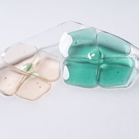 ガラス作家 佐々木翔子 角中皿 ライトオレンジ×グリーン ガラス作家 佐々木翔子 ガラスもの