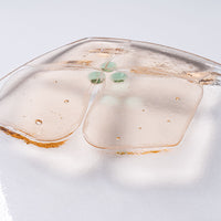 ガラス作家 佐々木翔子 角中皿 ライトオレンジ×グリーン ガラス作家 佐々木翔子 ガラスもの