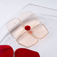 ガラス作家 佐々木翔子 角中皿 レッド×ライトオレンジ ガラス作家 佐々木翔子 ガラスもの