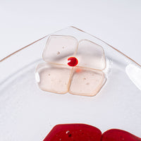 ガラス作家 佐々木翔子 角小皿 レッド×ライトオレンジ ガラス作家 佐々木翔子 ガラスもの