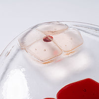 ガラス作家 佐々木翔子 角小皿 レッド×ライトオレンジ ガラス作家 佐々木翔子 ガラスもの