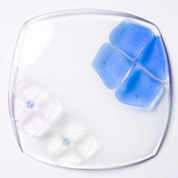 ガラス作家 佐々木翔子 角中皿 ブルー×ライトピンク×ライトイエロー ガラス作家 佐々木翔子 ガラスもの