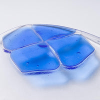 ガラス作家 佐々木翔子 角中皿 ブルー×ライトピンク×ライトイエロー ガラス作家 佐々木翔子 ガラスもの