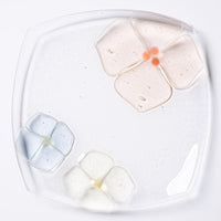 ガラス作家 佐々木翔子 角中皿 ライトオレンジ×ライトイエロー×ライトブルー ガラス作家 佐々木翔子 ガラスもの