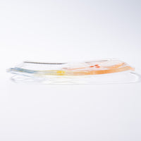 ガラス作家 佐々木翔子 角中皿 ライトオレンジ×ライトイエロー×ライトブルー ガラス作家 佐々木翔子 ガラスもの