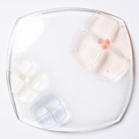 ガラス作家 佐々木翔子 角中皿 ライトオレンジ×ライトイエロー×ライトブルー ガラス作家 佐々木翔子 ガラスもの