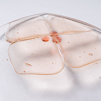 ガラス作家 佐々木翔子 角中皿 ライトオレンジ×ライトイエロー×ライトブルー ガラス作家 佐々木翔子 ガラスもの