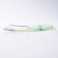 ガラス作家 佐々木翔子 角中皿 ライトグリーン×ライトイエロー×ライトグレー ガラス作家 佐々木翔子 ガラスもの