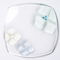 ガラス作家 佐々木翔子 角中皿 ライトグリーン×ライトイエロー×ライトグレー ガラス作家 佐々木翔子 ガラスもの