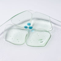 ガラス作家 佐々木翔子 角中皿 ライトグリーン×ライトイエロー×ライトグレー ガラス作家 佐々木翔子 ガラスもの