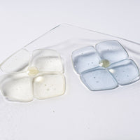 ガラス作家 佐々木翔子 角中皿 ライトグリーン×ライトイエロー×ライトグレー ガラス作家 佐々木翔子 ガラスもの