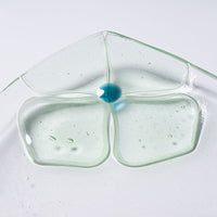ガラス作家 佐々木翔子 角小皿 ライトグリーン×ライトイエロー ガラス作家 佐々木翔子 ガラスもの