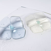 ガラス作家 佐々木翔子 角中皿 ライトブルー×ライトグレー×ライトイエロー ガラス作家 佐々木翔子 ガラスもの