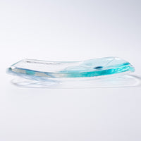 ガラス作家 佐々木翔子 角小皿 ライトブルー×ライトグレー ガラス作家 佐々木翔子 ガラスもの