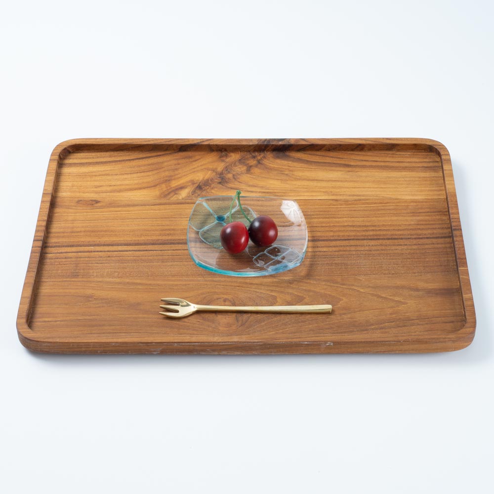 ガラス作家 佐々木翔子 角小皿 ライトブルー×ライトグレー ガラス作家 佐々木翔子 ガラスもの