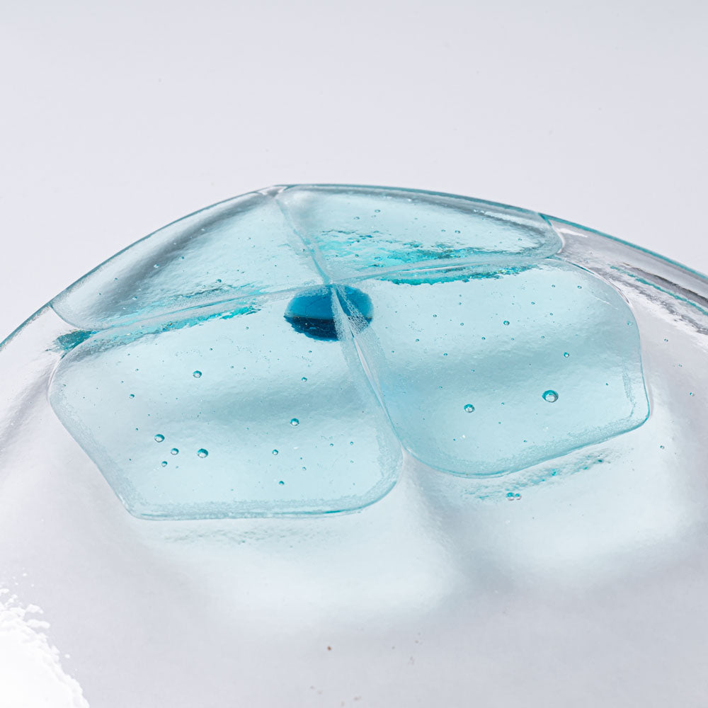 ガラス作家 佐々木翔子 角小皿 ライトブルー×ライトグレー ガラス作家 佐々木翔子 ガラスもの